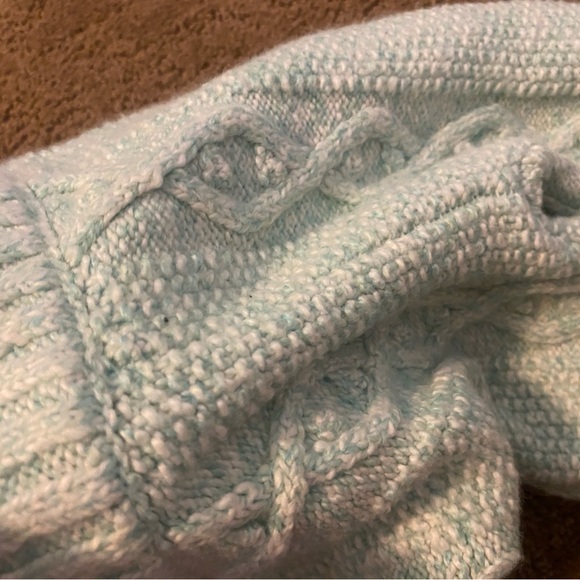 Janie & Jack Unisex Winter Cable Knit Sweater Mint Green Leggings - Picture 12 of 13